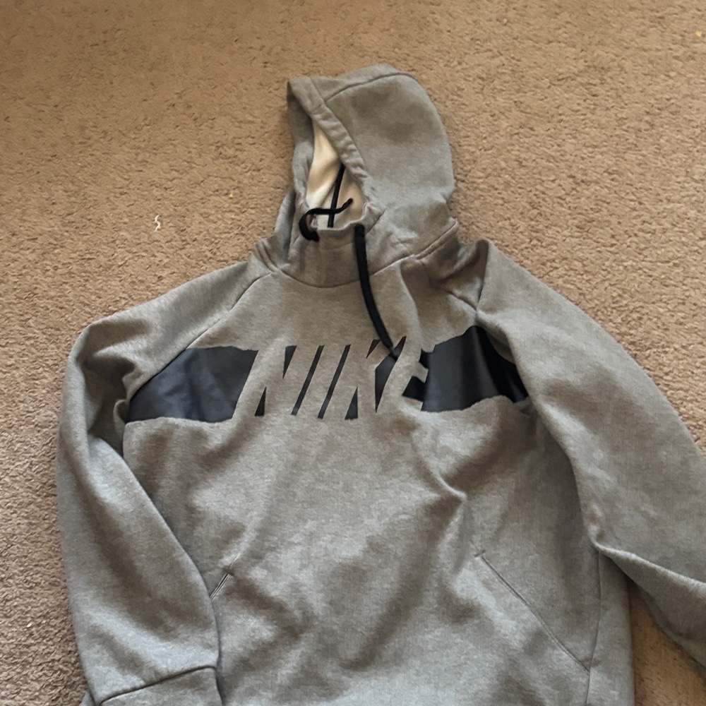 Nike Gray and Black Men's Hoodie